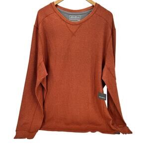 Eddie Bauer Thermal Mens 3XLT Long Sleeve Field Waffle Knit Adobe Brown Crew NEW